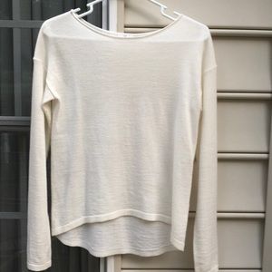 High/low ivory sweater!